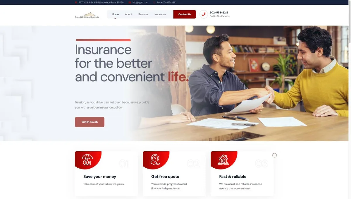 Homepage of southwestgeneralinsurance.com