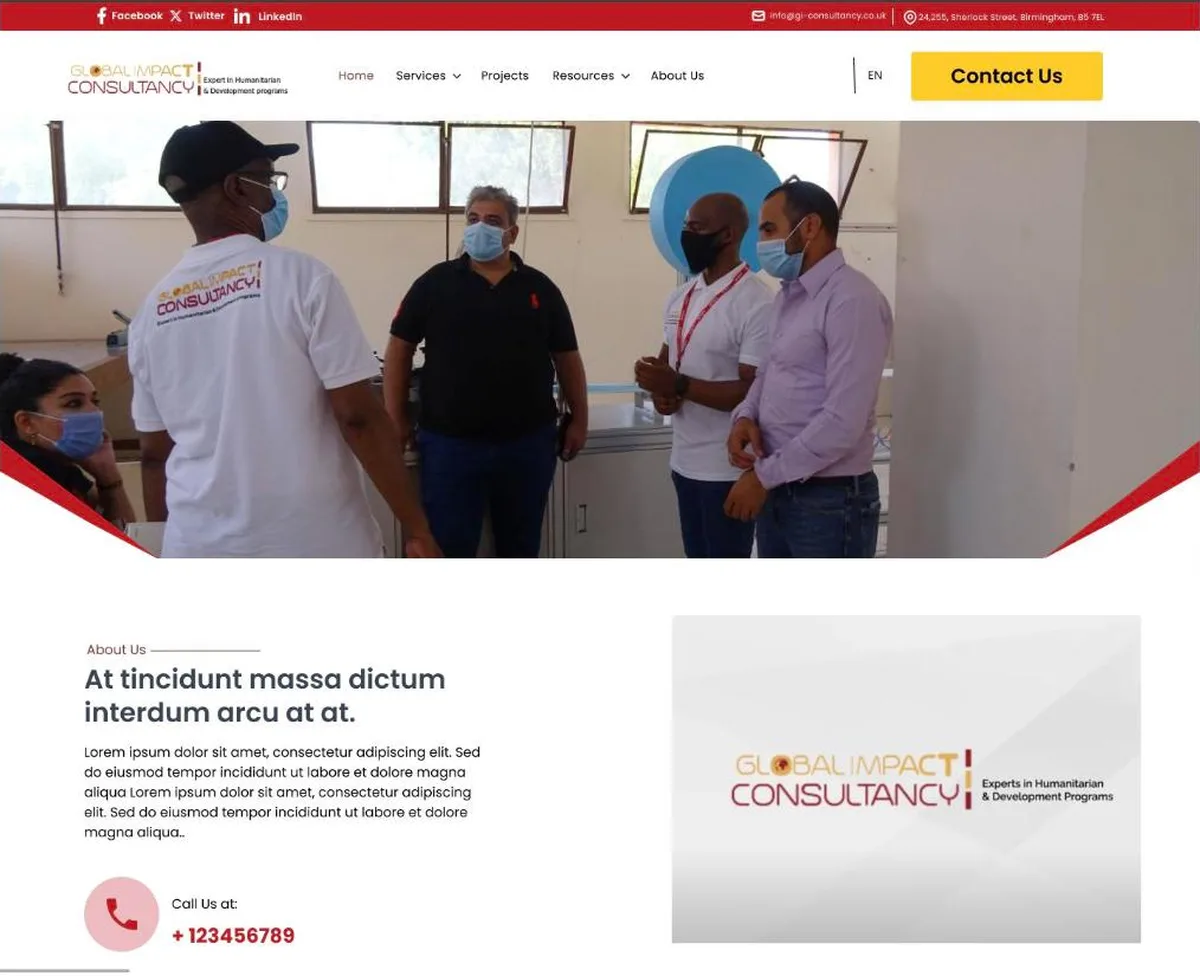 Homepage design from the Figma file we built from