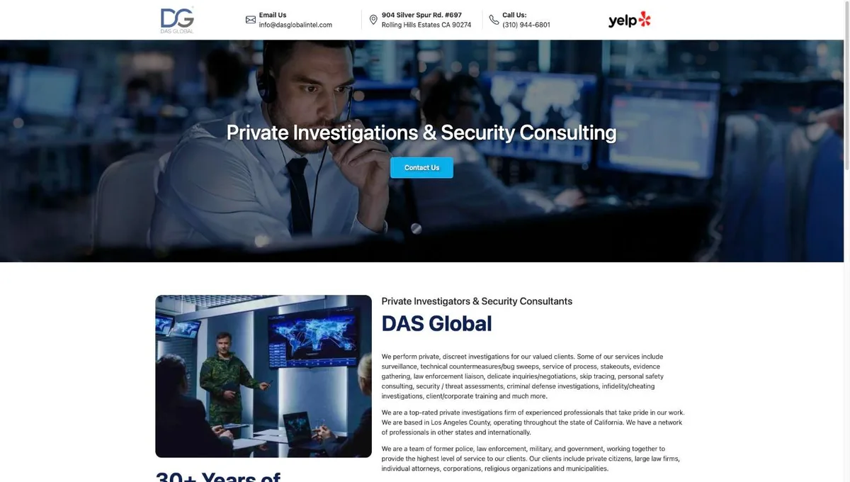 DAS Global website created by DigiDesk