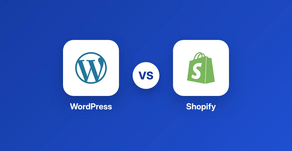 WordPress logo versus Shopify logo