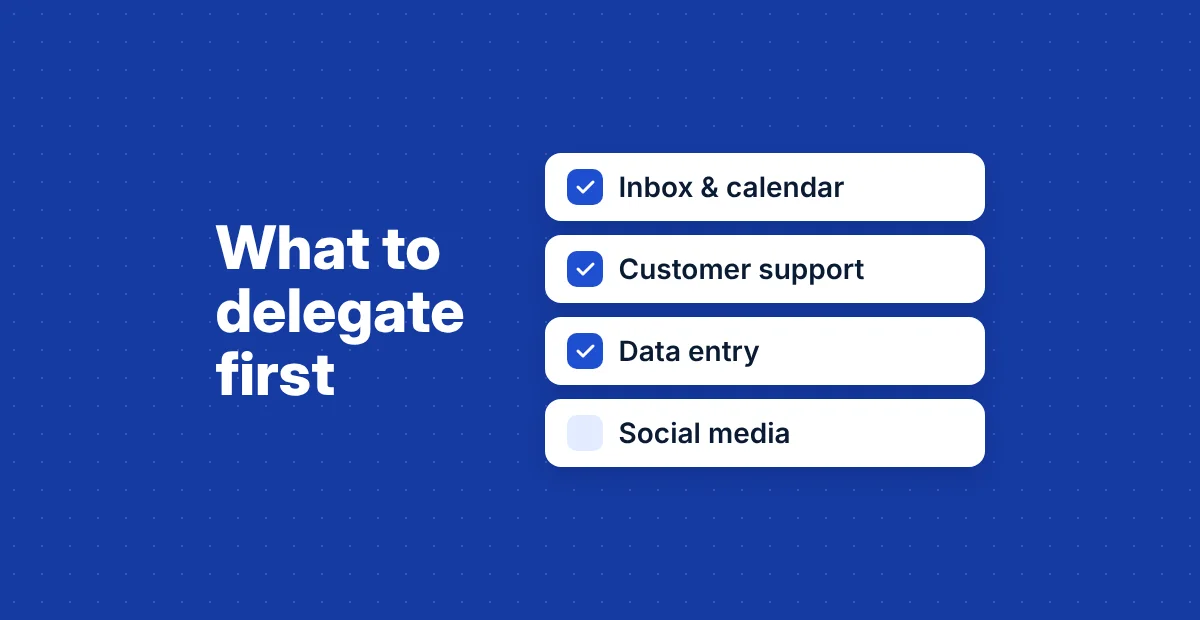 Checklist of tasks to delegate to a virtual assistant