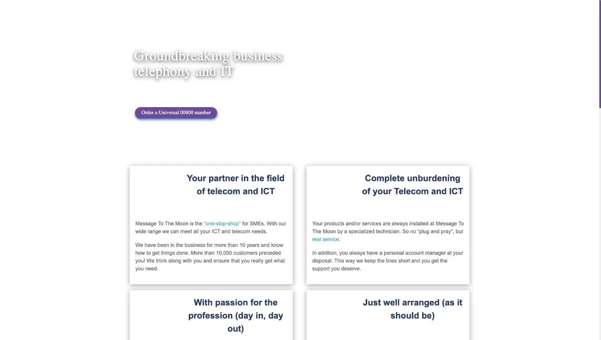 Homepage of messagetothemoon.com
