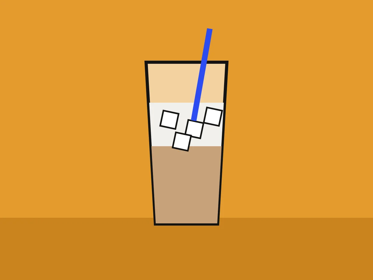 Cold coffee drink prepared at the espresso bar