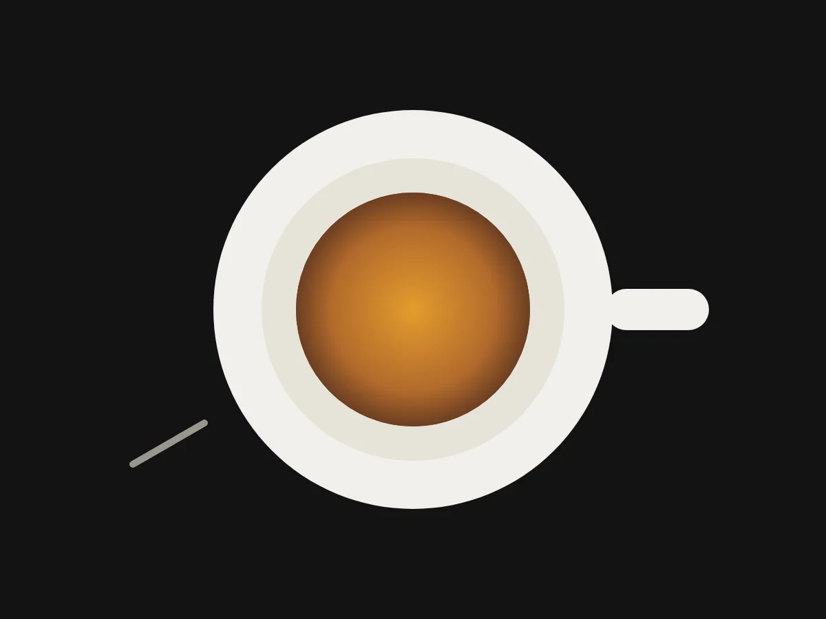 Fresh espresso served in a ceramic cup