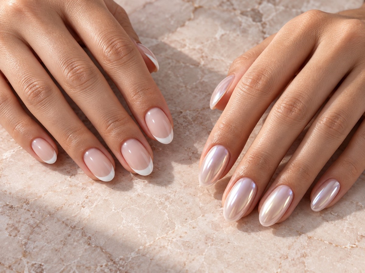 Milky French manicure