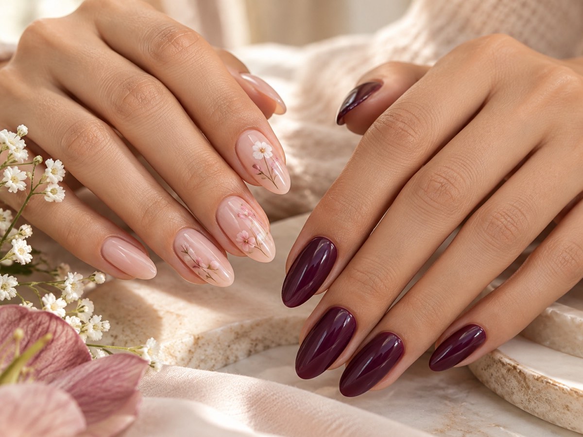 Petal accent nail art